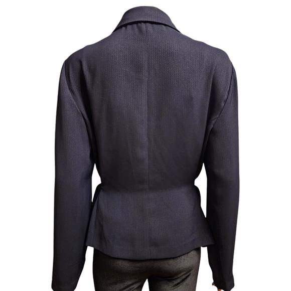 Kasper Navy Blue Pinstripe Lightweight Blazer Size 8 - Picture 5 of 12